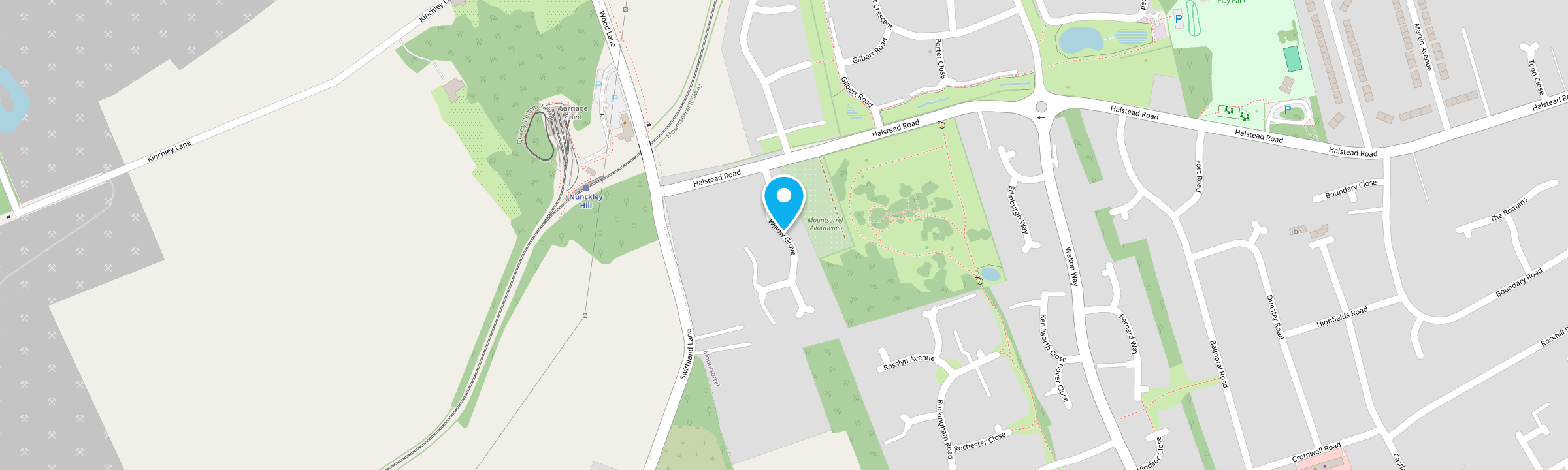 Map showing BM Gauges, 7 Willow Grove, Mountsorrel, Loughborough LE12 7ST